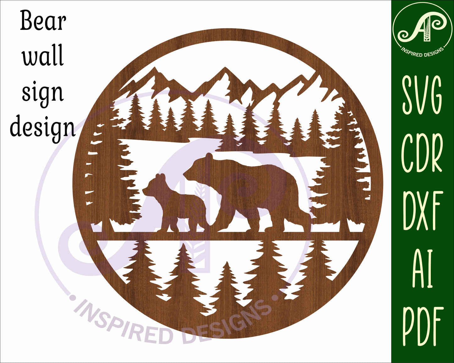 Bears wall sign design SVG / DXF / AI / PDF / CDR