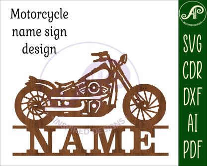 Motorcycle shape name sign SVG / DXF / AI / PDF / CDR