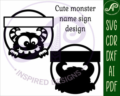 Monster single name wall sign. SVG / DXF / AI / PDF / CDR