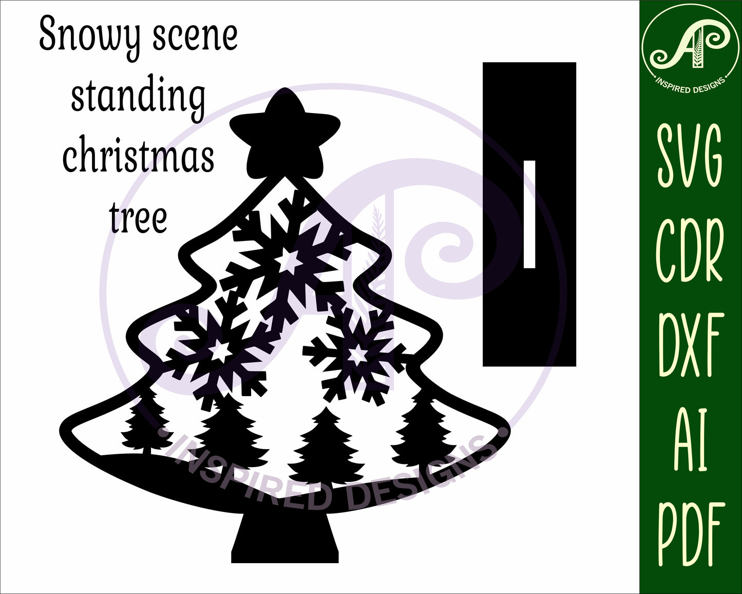 Snowflakes Christmas tree stand design SVG / DXF / AI / PDF / CDR