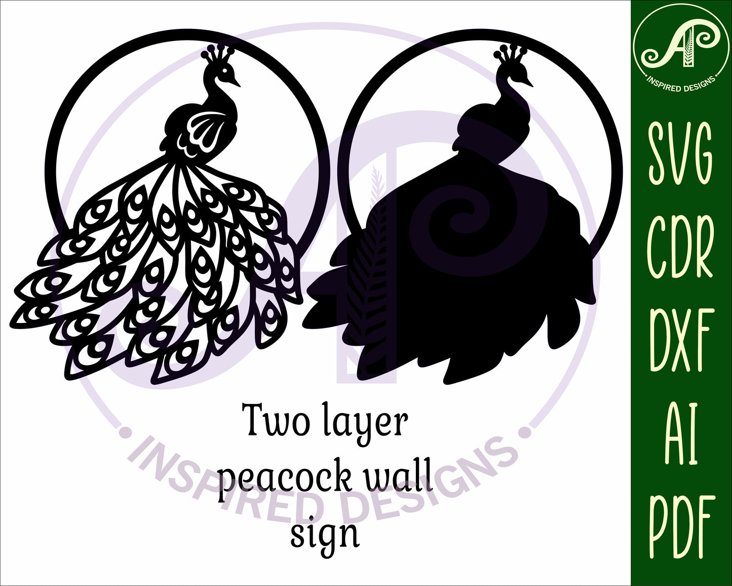 Peacock wall sign design SVG / DXF / AI / PDF / CDR