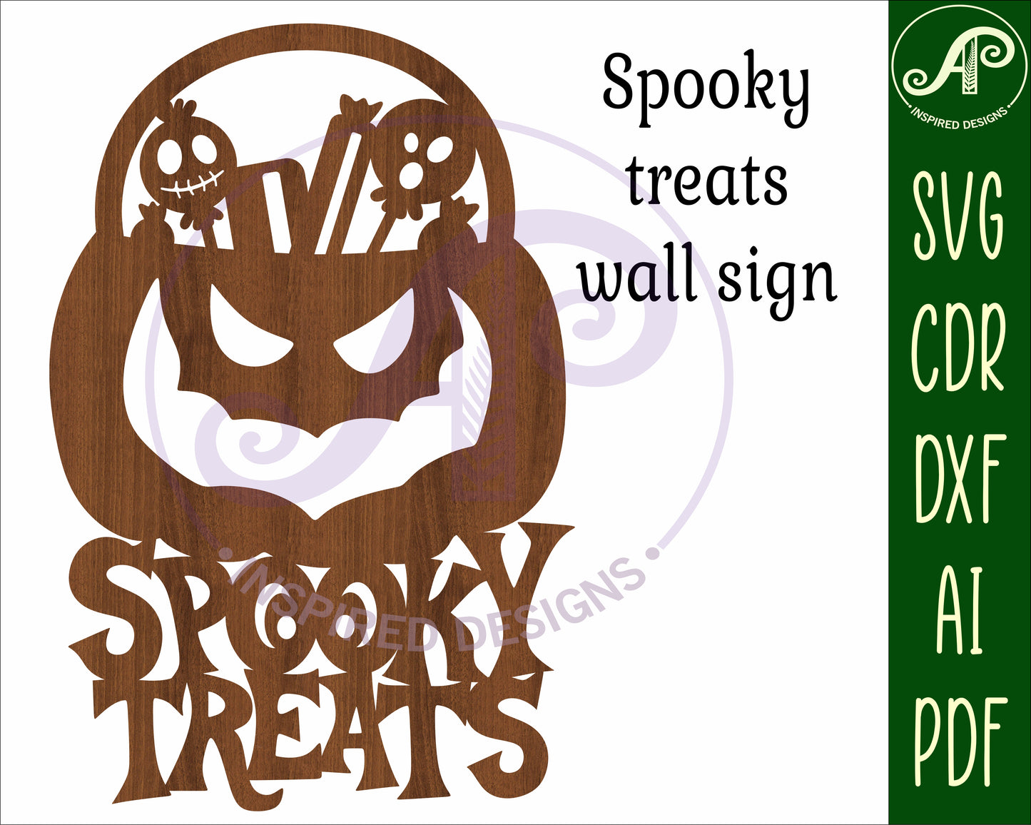 Spooky treats halloween wall sign design SVG / DXF / AI / PDF / CDR