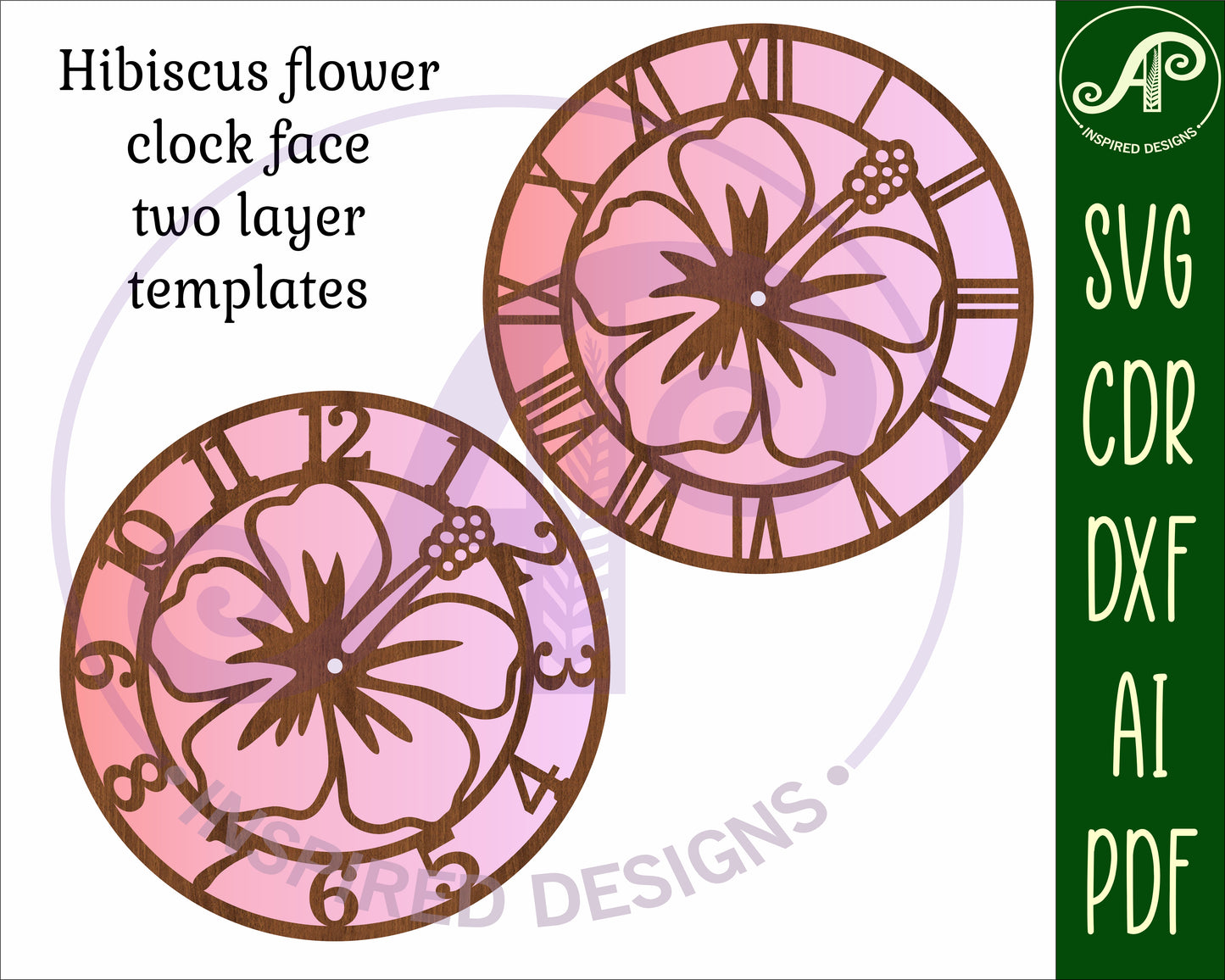 Hibiscus clock template design