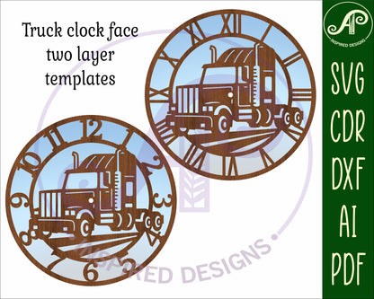 Semi Truck wall clock template designs