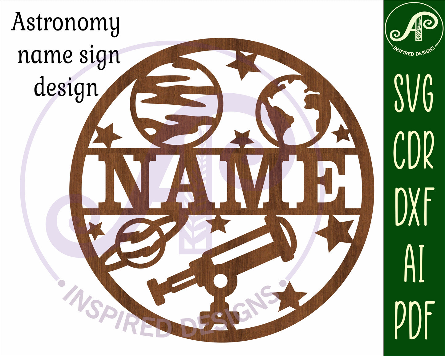 Astronomy name wall sign. SVG / DXF / AI / PDF / CDR