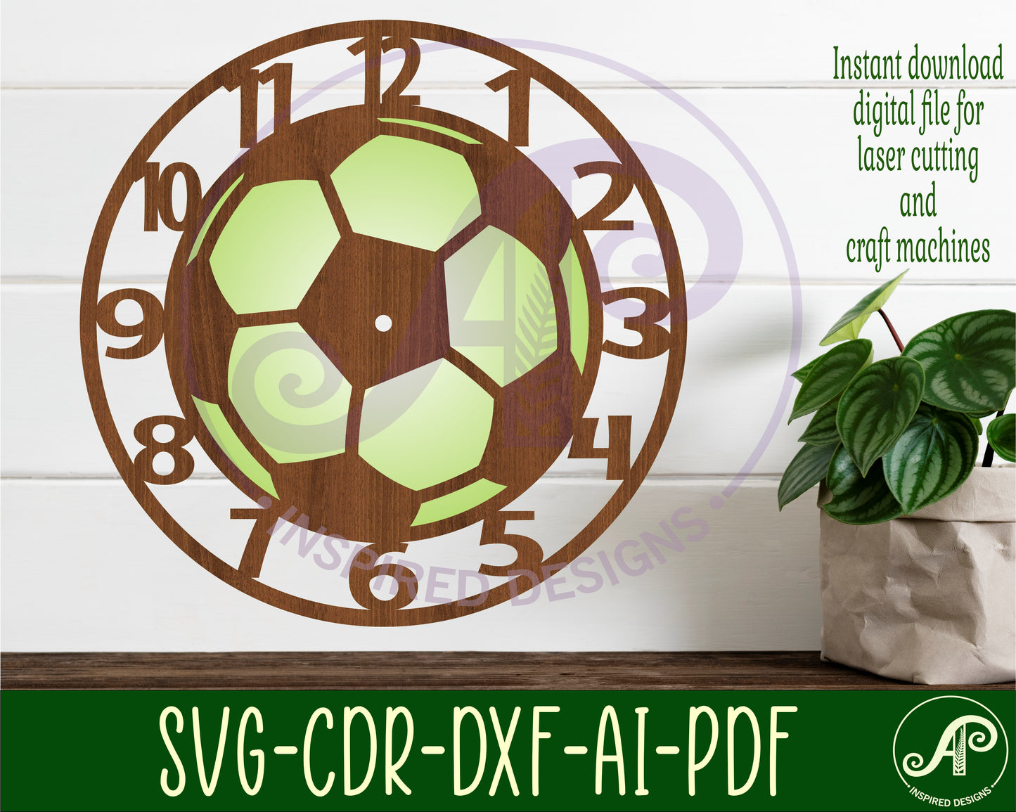 Soccer ball clock template design