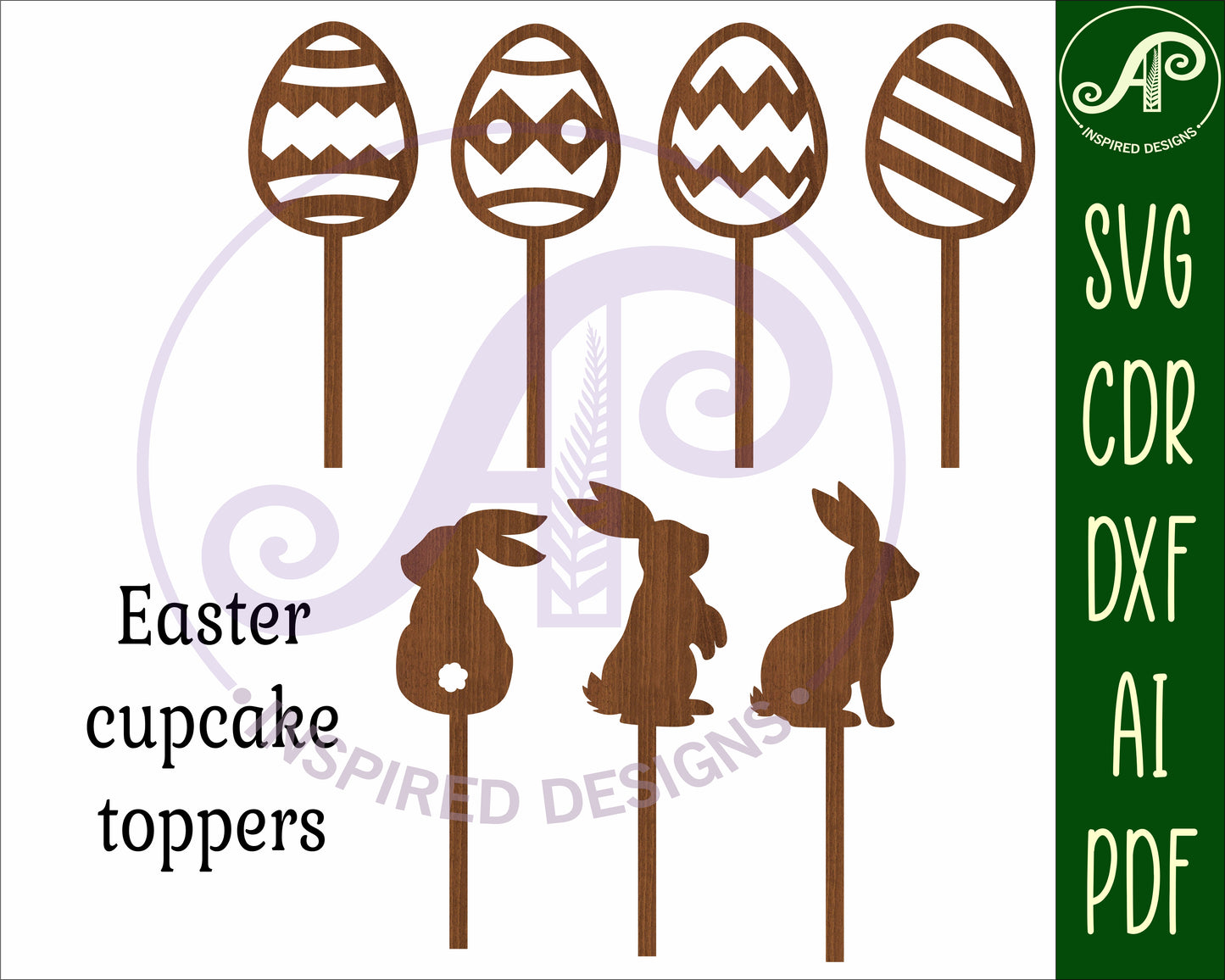 Easter cupcake topper design SVG / DXF / AI / PDF / CDR