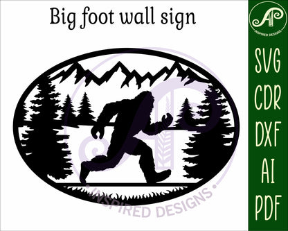 Bigfoot oval wall sign design SVG / DXF / AI / PDF / CDR