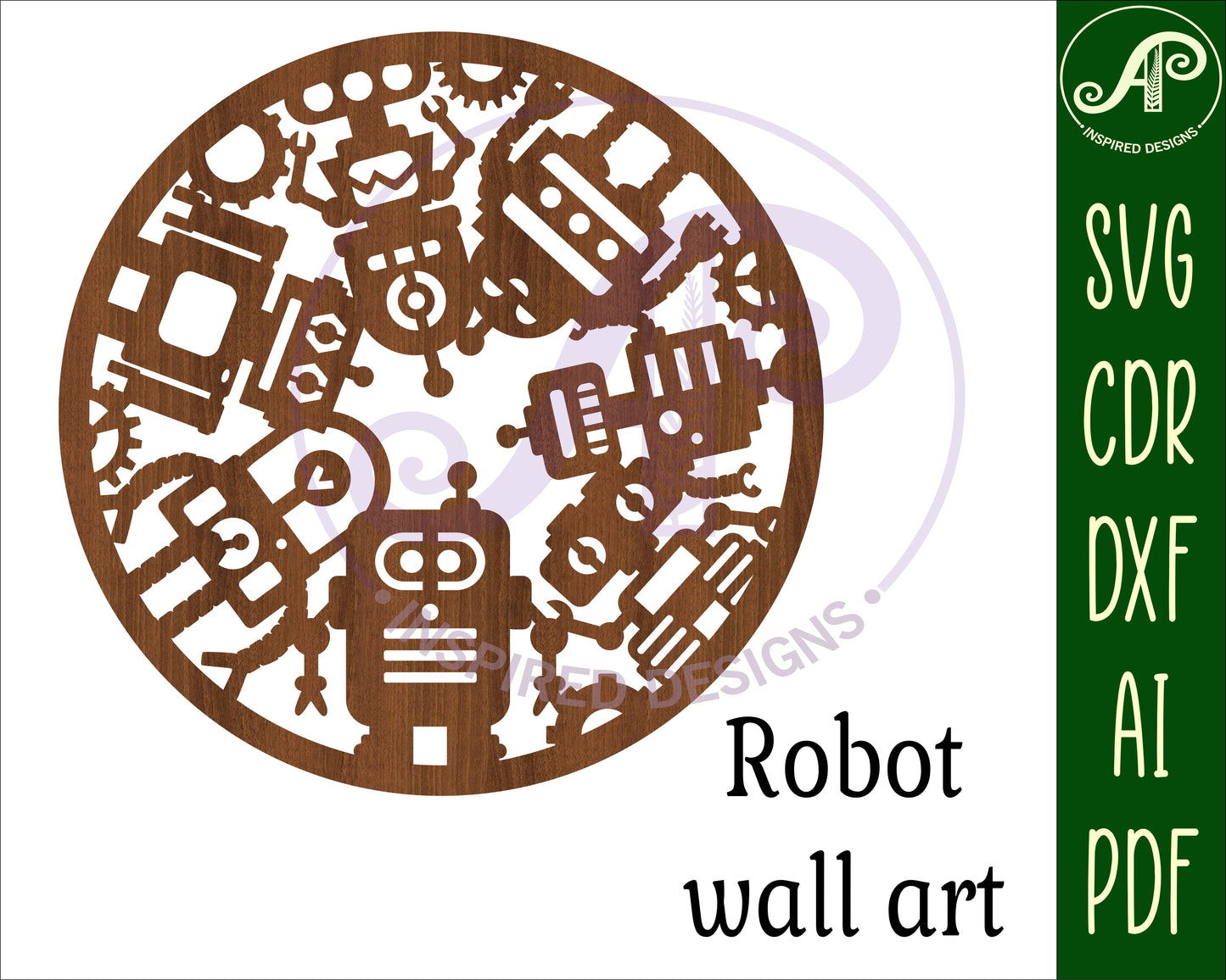 Robot wall sign design SVG / DXF / AI / PDF / CDR