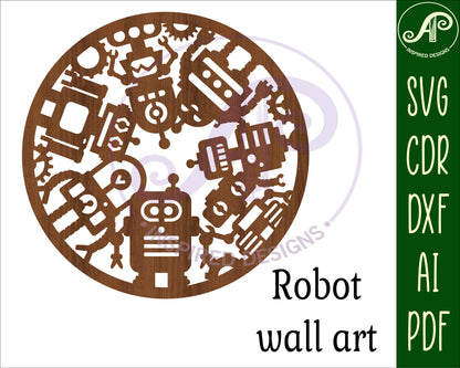 Robot wall sign design SVG / DXF / AI / PDF / CDR