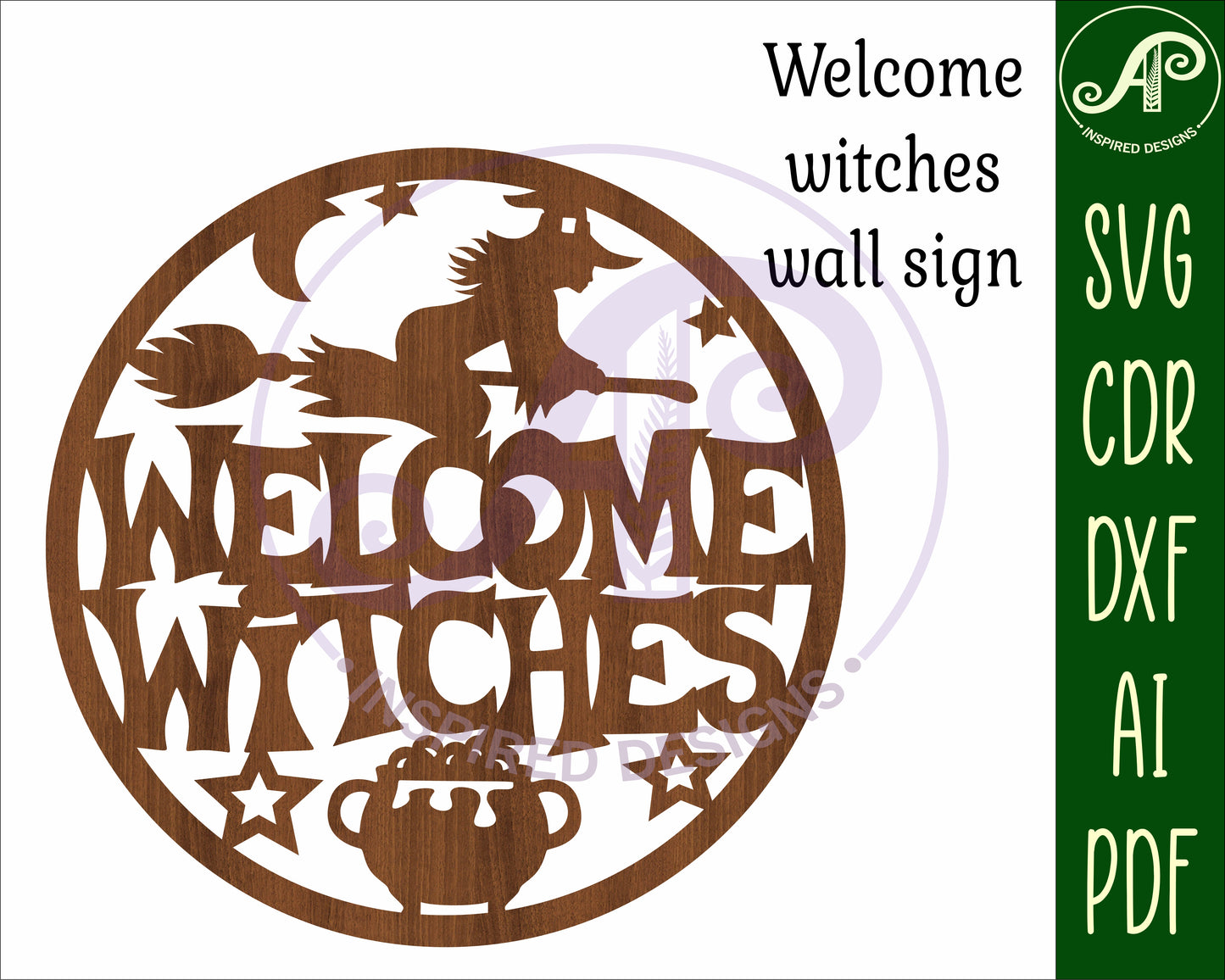 Welcome witches halloween wall sign design SVG / DXF / AI / PDF / CDR