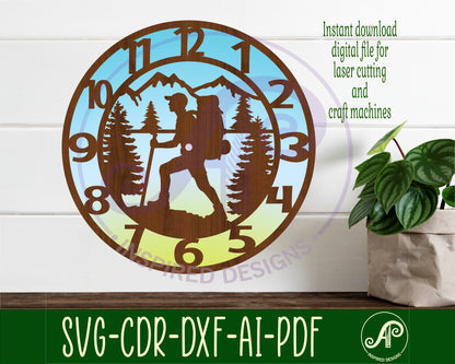 Hiking wall clock template designs