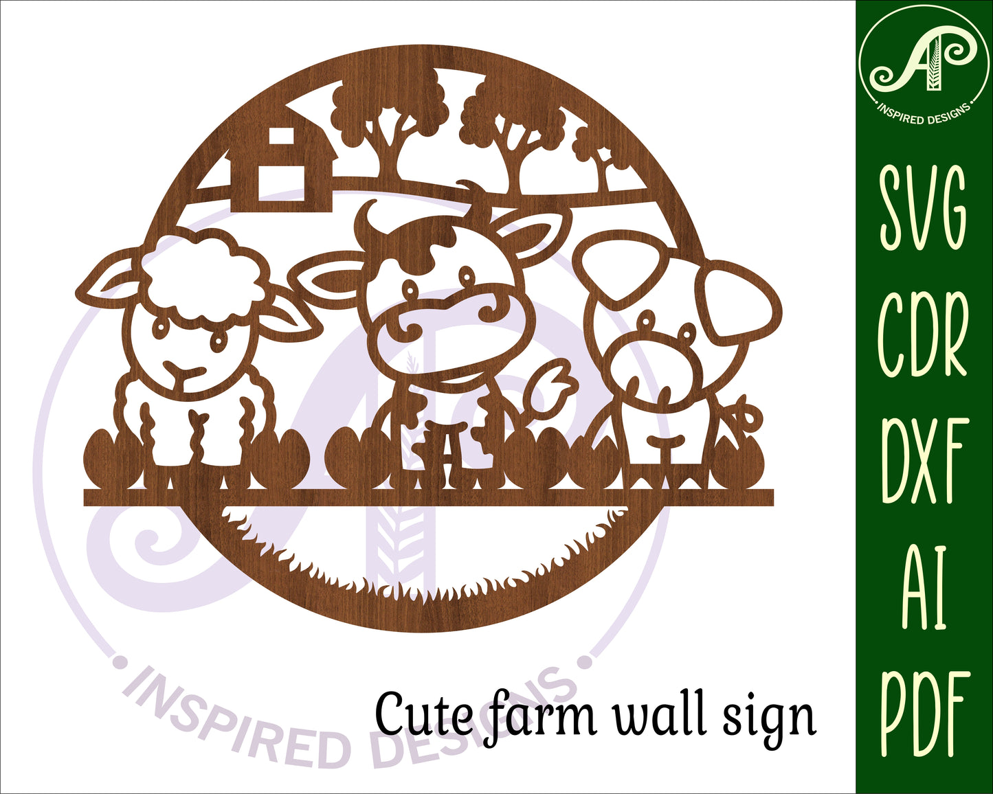 Cute farm wall sign design SVG / DXF / AI / PDF / CDR