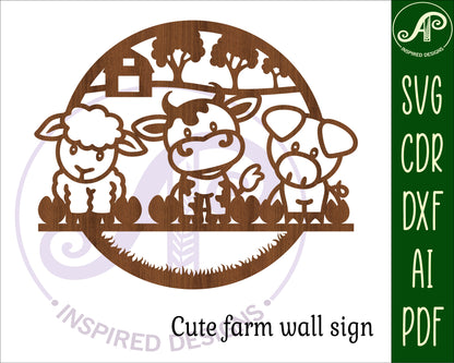 Cute farm wall sign design SVG / DXF / AI / PDF / CDR