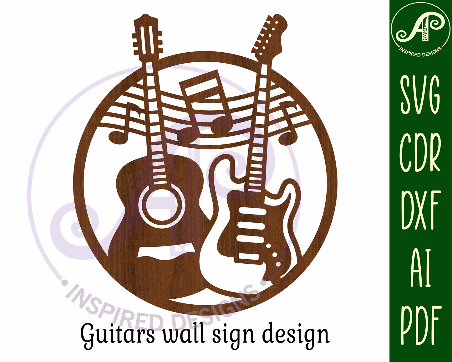 Guitars wall sign design SVG / DXF / AI / PDF / CDR