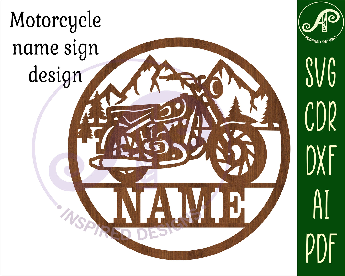 Motorcycle name wall sign. SVG / DXF / AI / PDF / CDR