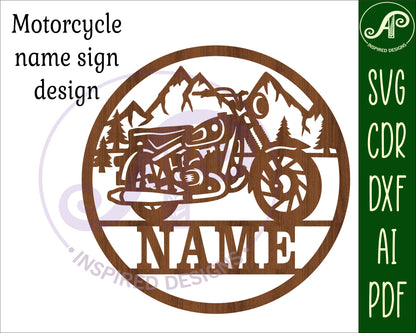 Motorcycle name wall sign. SVG / DXF / AI / PDF / CDR