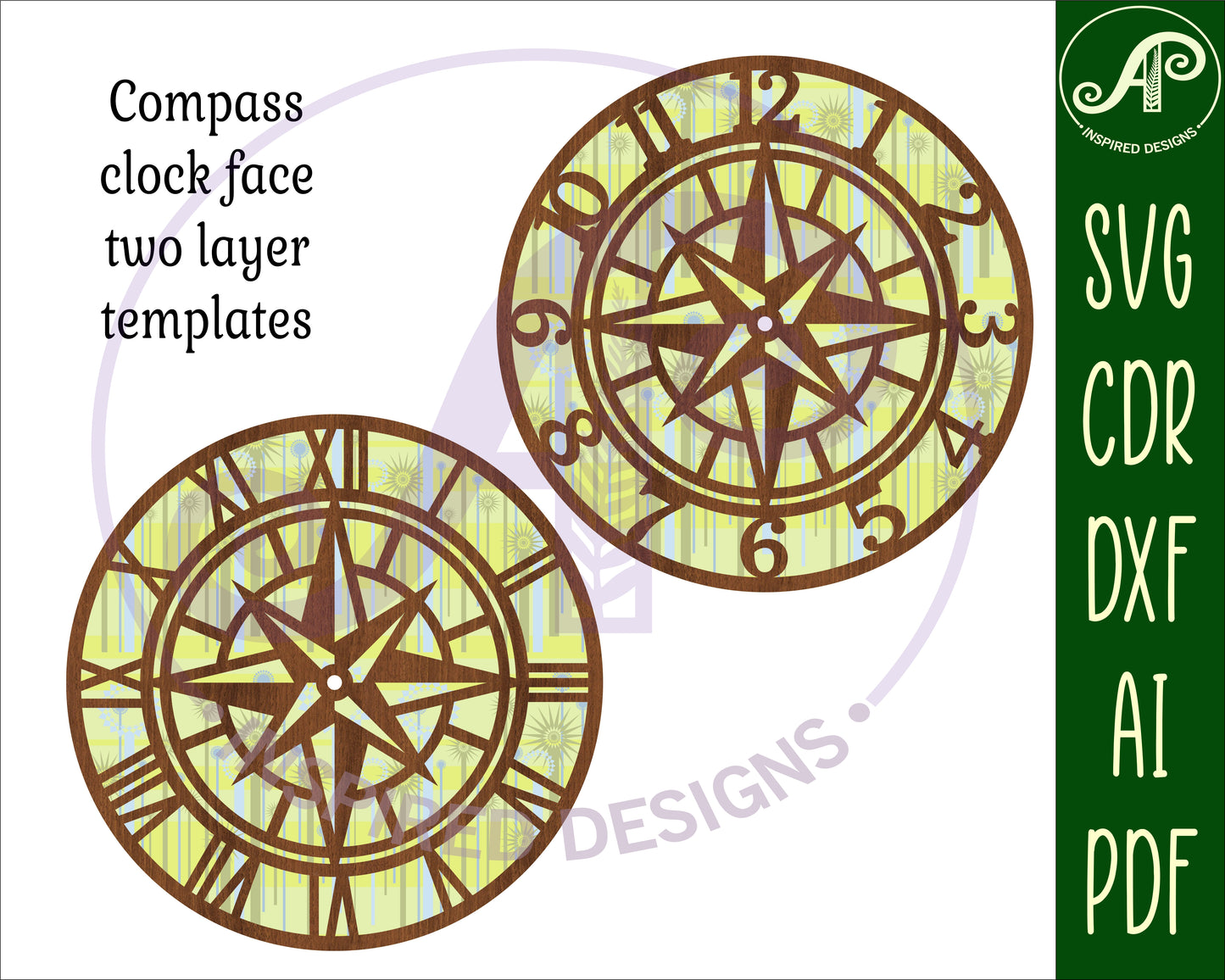 Compass clock template design