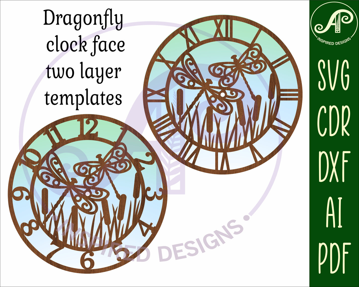 Dragonfly wall clock template designs