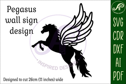 Pegasus wall sign design SVG / DXF / AI / PDF / CDR