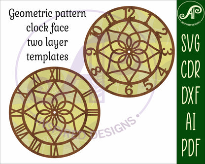 Geometric pattern clock template design 3