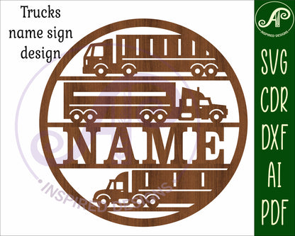 Trucks name wall sign. SVG / DXF / AI / PDF / CDR