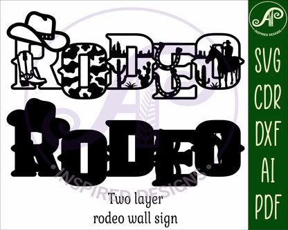 Rodeo word wall sign design SVG / DXF / AI / PDF / CDR