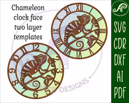 Chameleon clock template design