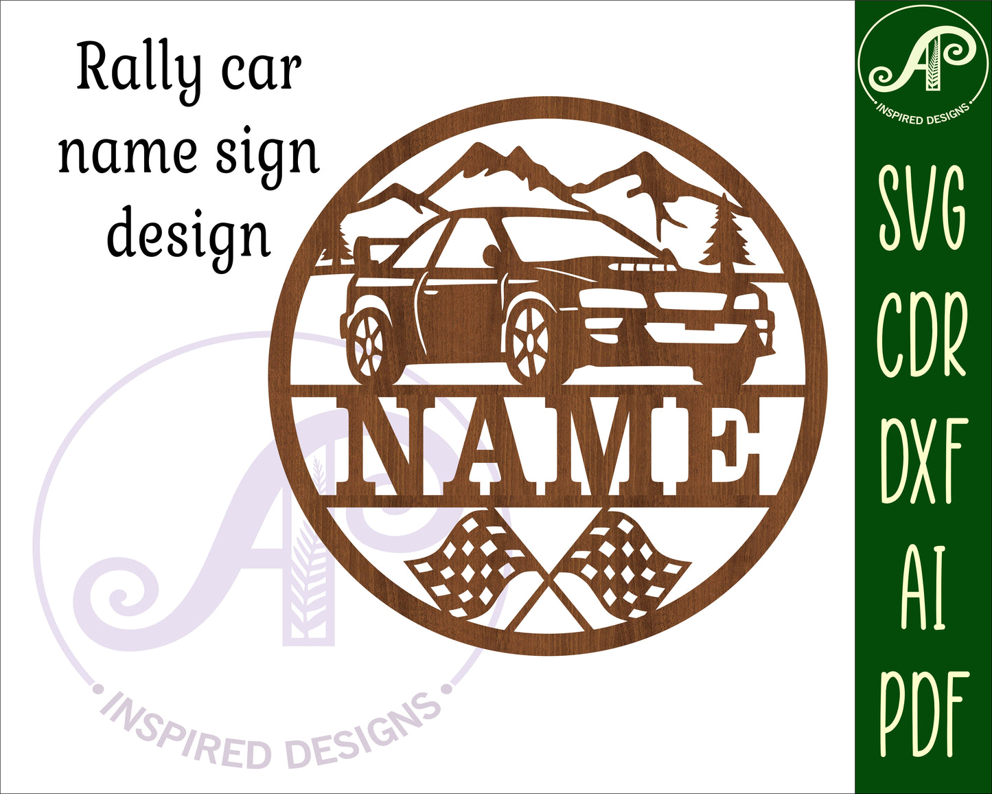 Rally name wall sign. SVG / DXF / AI / PDF / CDR