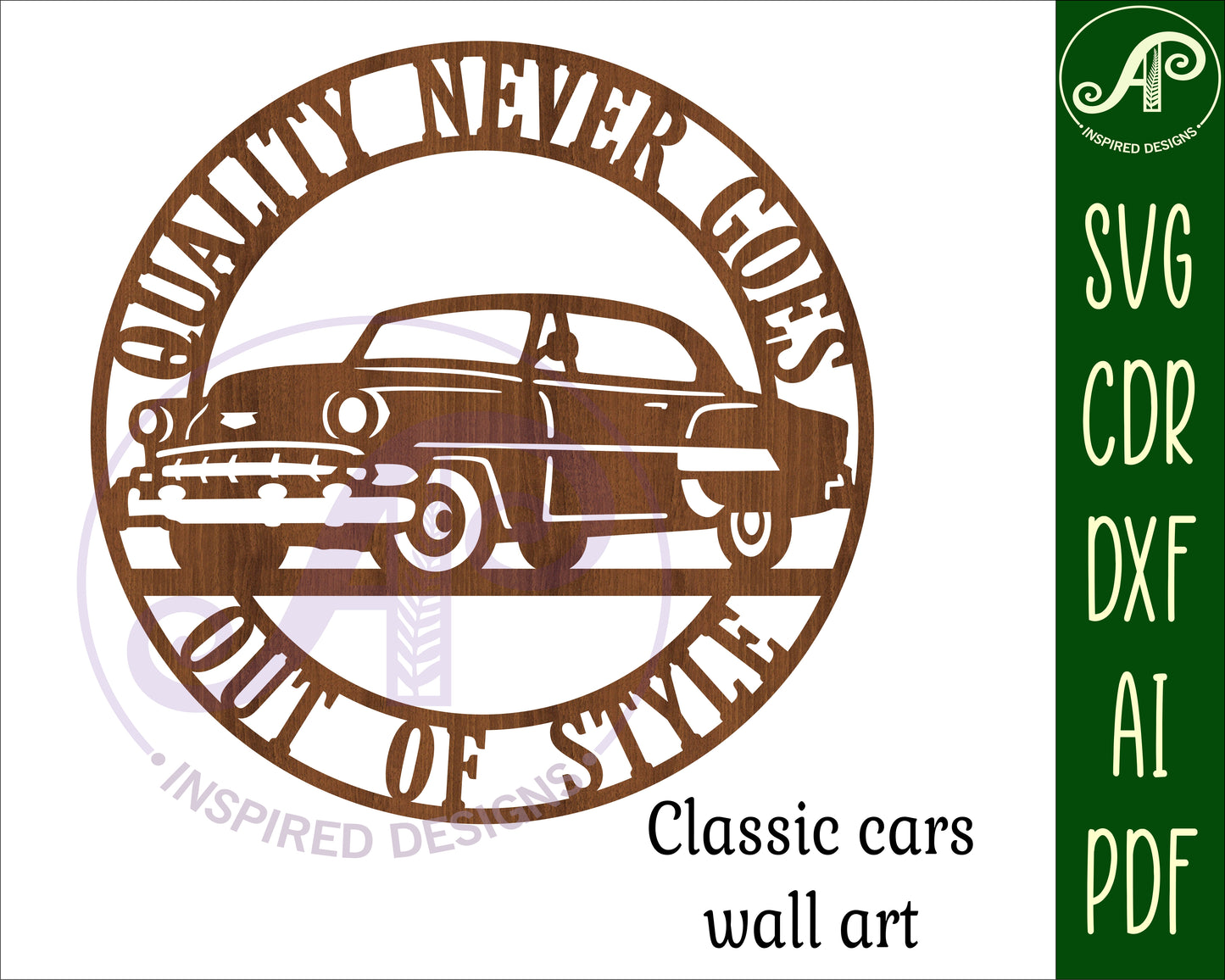 Classic car C 54 wall sign design SVG / DXF / AI / PDF / CDR