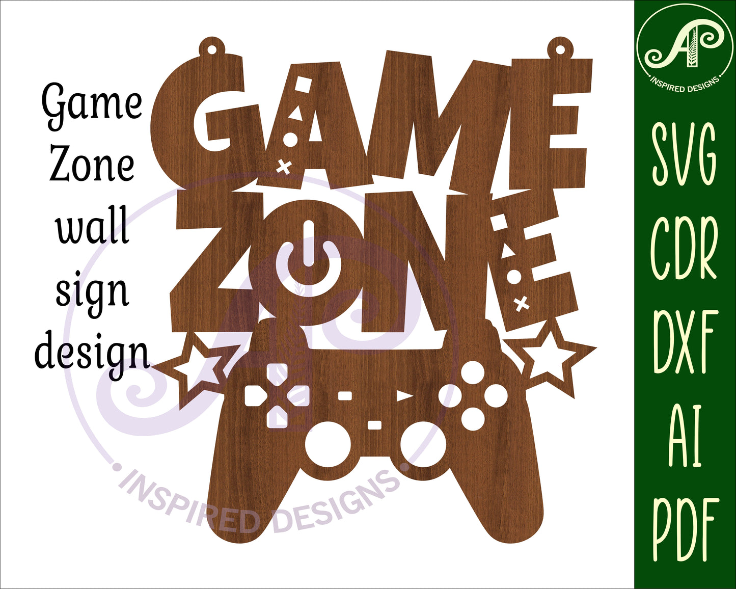 Game zone wall sign design SVG / DXF / AI / PDF / CDR