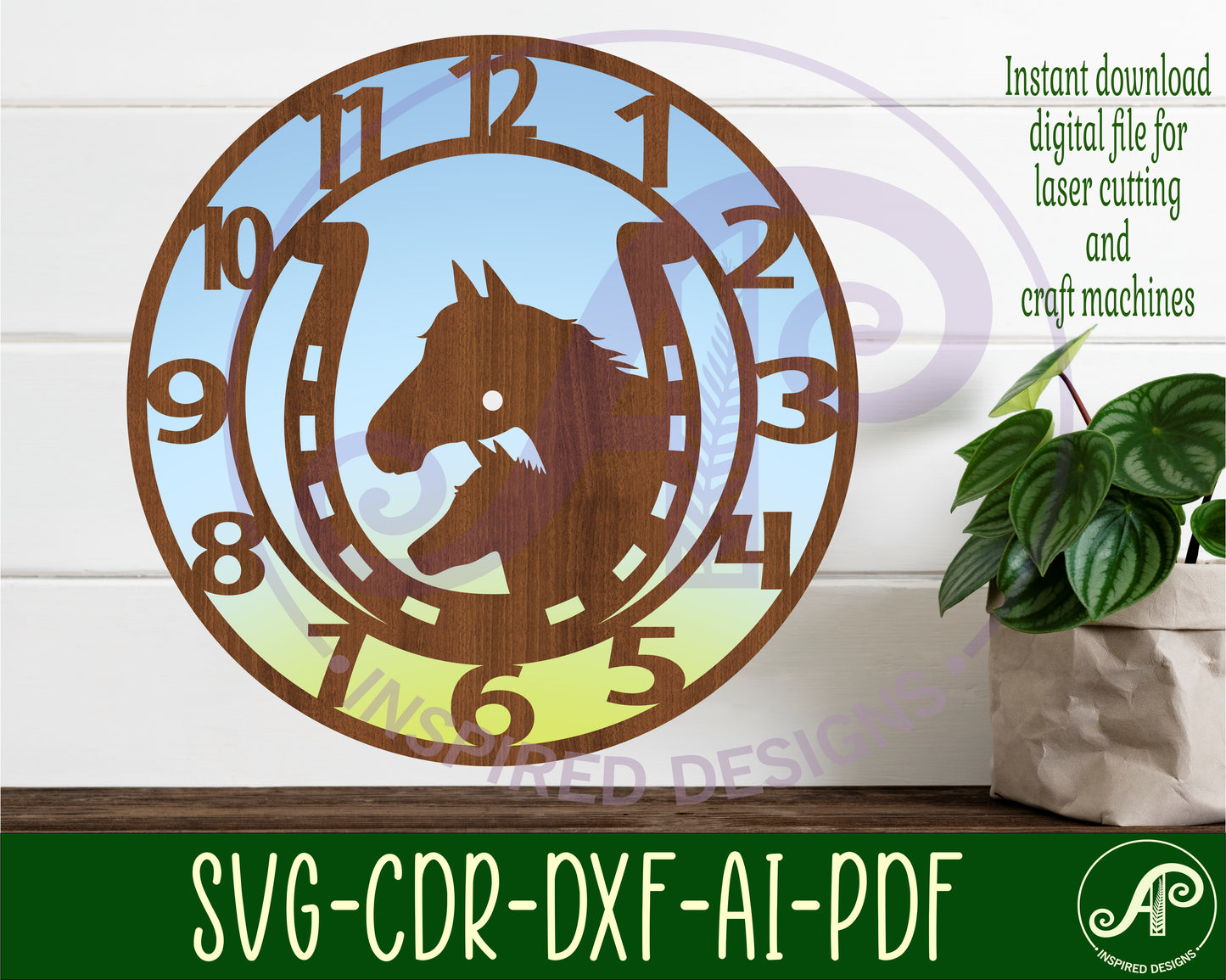 Horse shoe clock template design