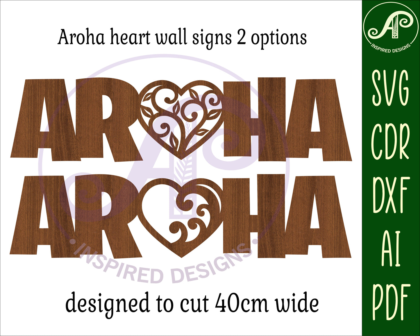 Aroha NZ wall sign design SVG / DXF / AI / PDF / CDR