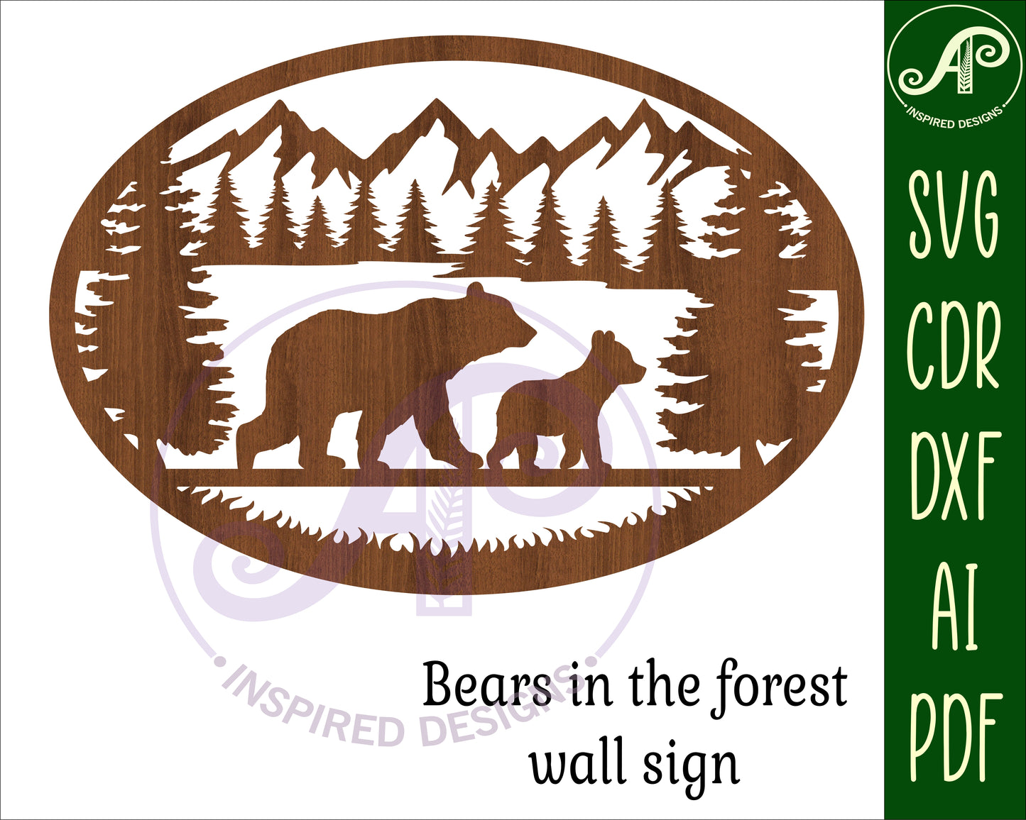 Bears wall sign design SVG / DXF / AI / PDF / CDR