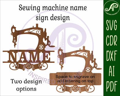 Sewing machine name sign SVG / DXF / AI / PDF / CDR