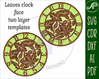 Leaves wall clock template designs