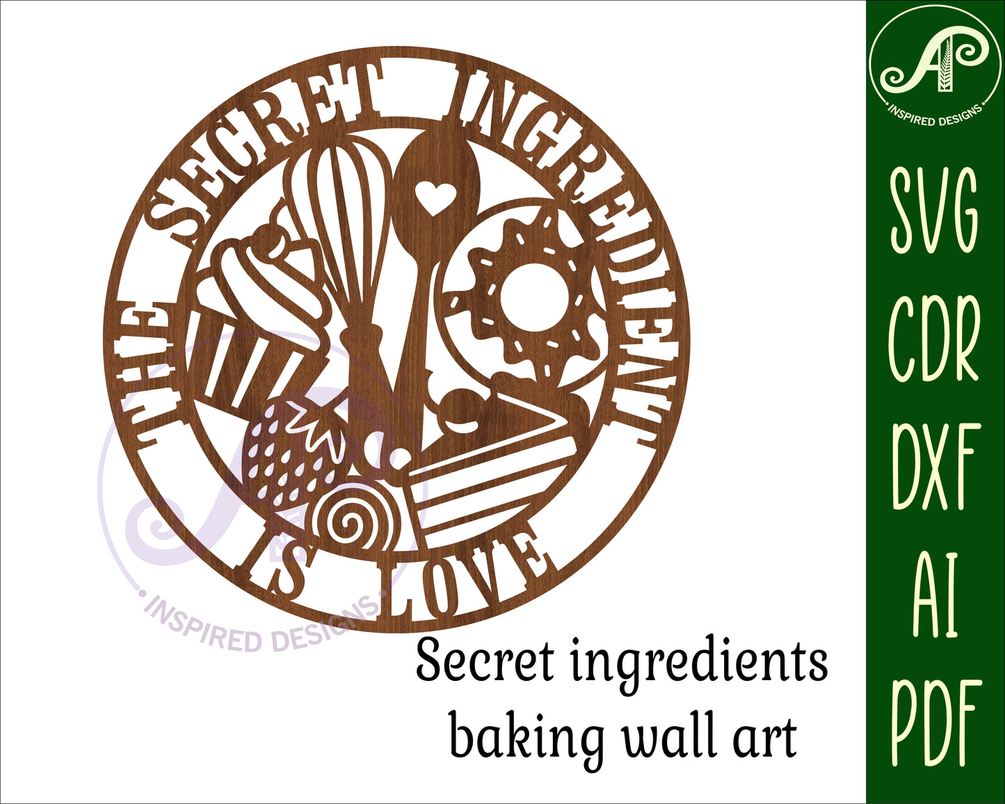 The secret ingredient wall sign design SVG / DXF / AI / PDF / CDR