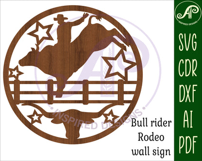 Bull rider wall sign design SVG / DXF / AI / PDF / CDR