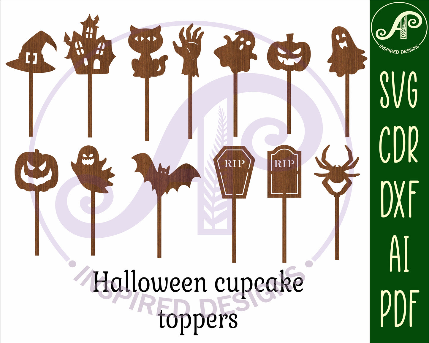 Halloween cupcake topper design SVG / DXF / AI / PDF / CDR