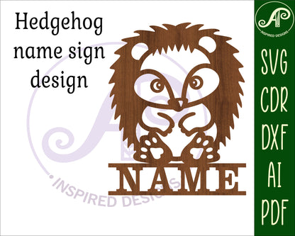 Hedgehog shape name sign SVG / DXF / AI / PDF / CDR