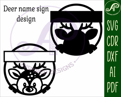 Deer single name wall sign. SVG / DXF / AI / PDF / CDR