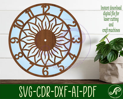 Sunflower clock template design