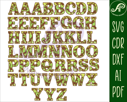 Dinosaur alphabet letter set. 50 letter options