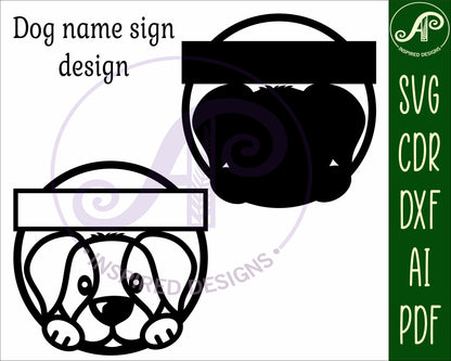 Dog single name wall sign. SVG / DXF / AI / PDF / CDR