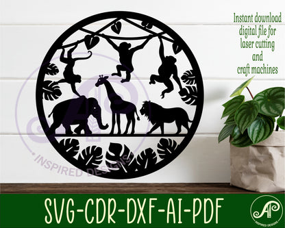 Wild animals wall sign design SVG / DXF / AI / PDF / CDR