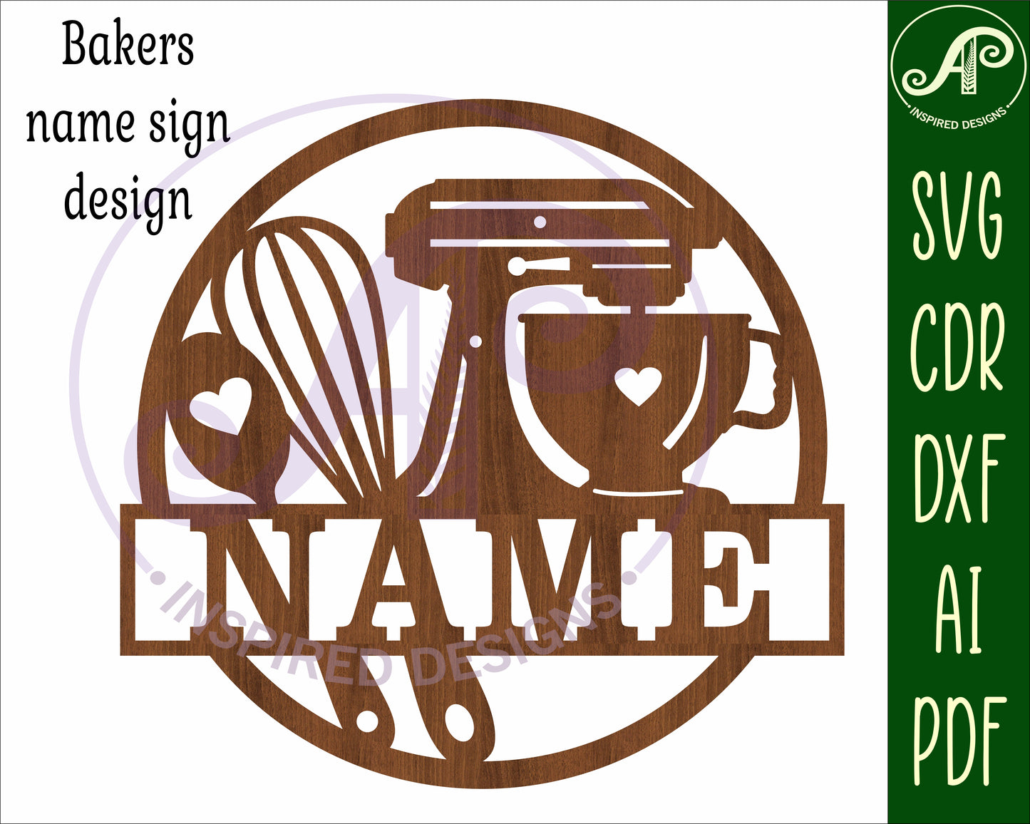 Baker name wall sign. SVG / DXF / AI / PDF / CDR