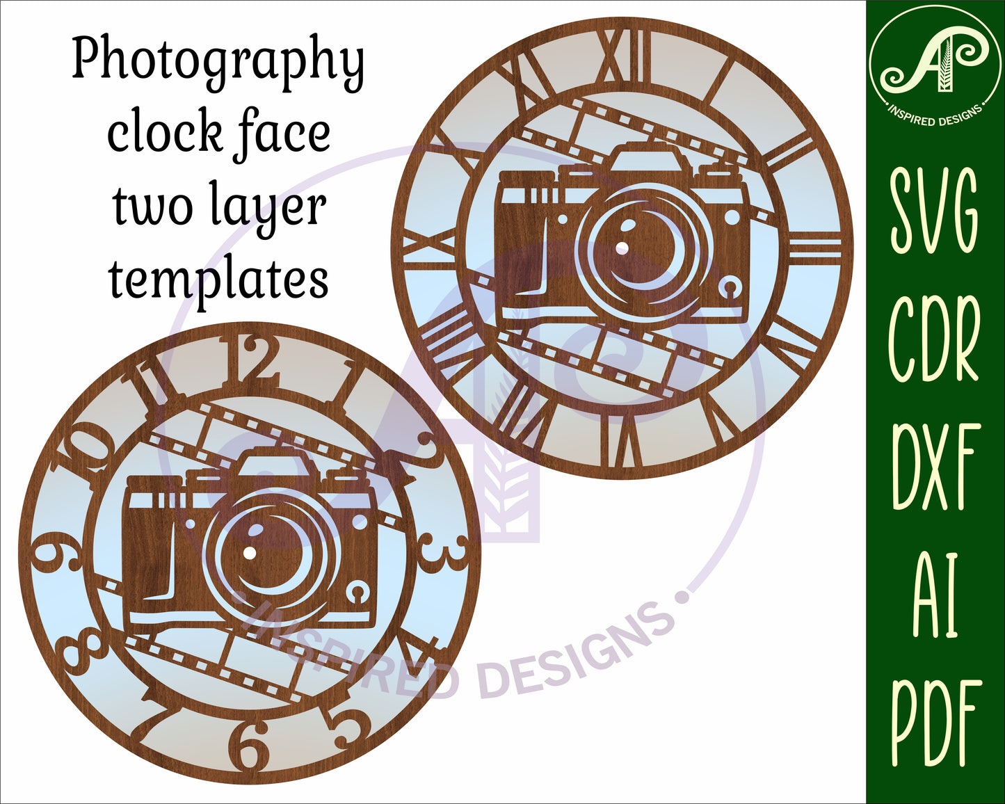 Photographer camera wall clock template designs