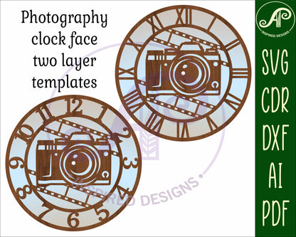 Photographer camera wall clock template designs