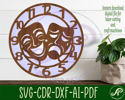 Performing arts wall clock template designs