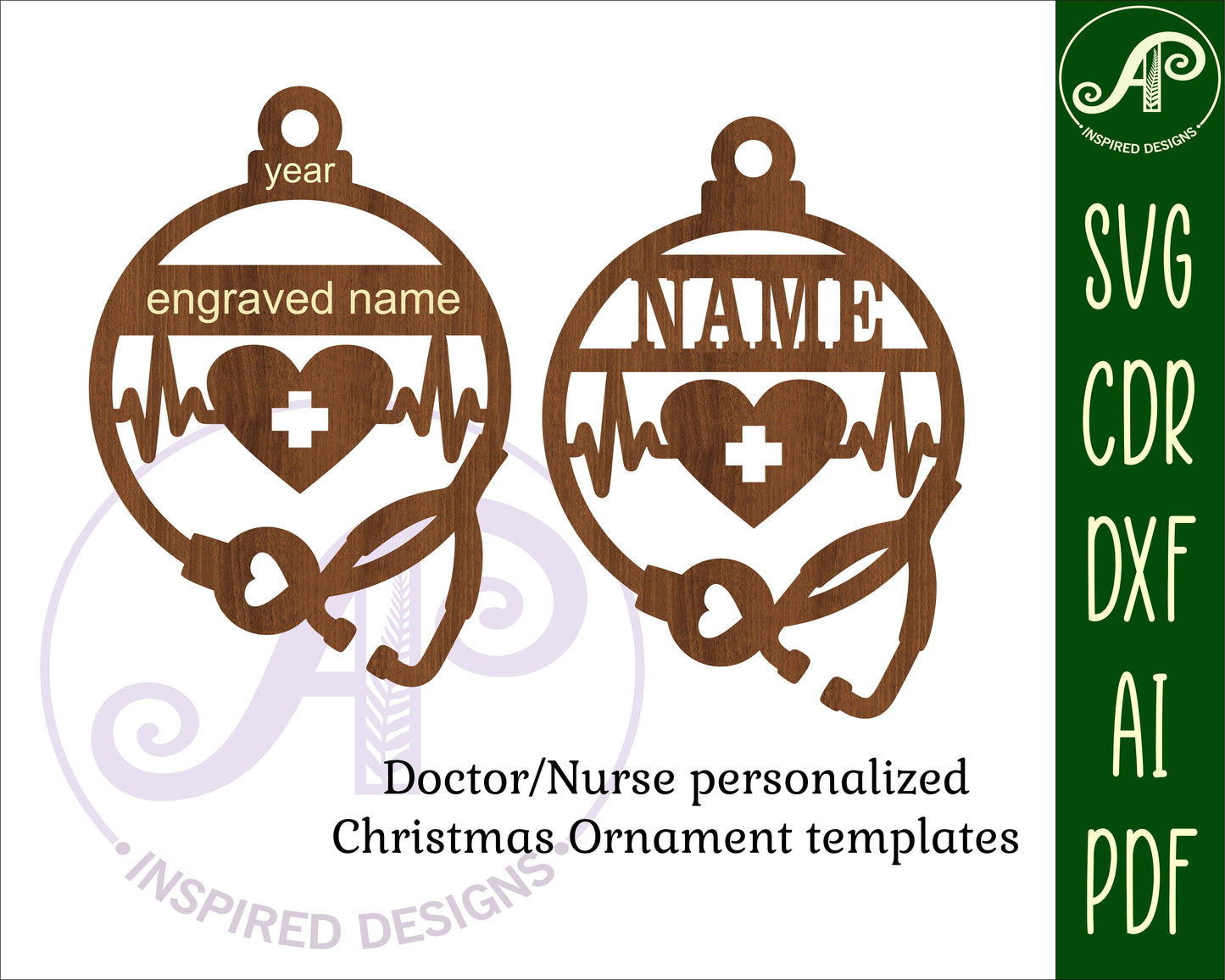 Doctor or Nurse ornament design SVG / DXF / AI / PDF